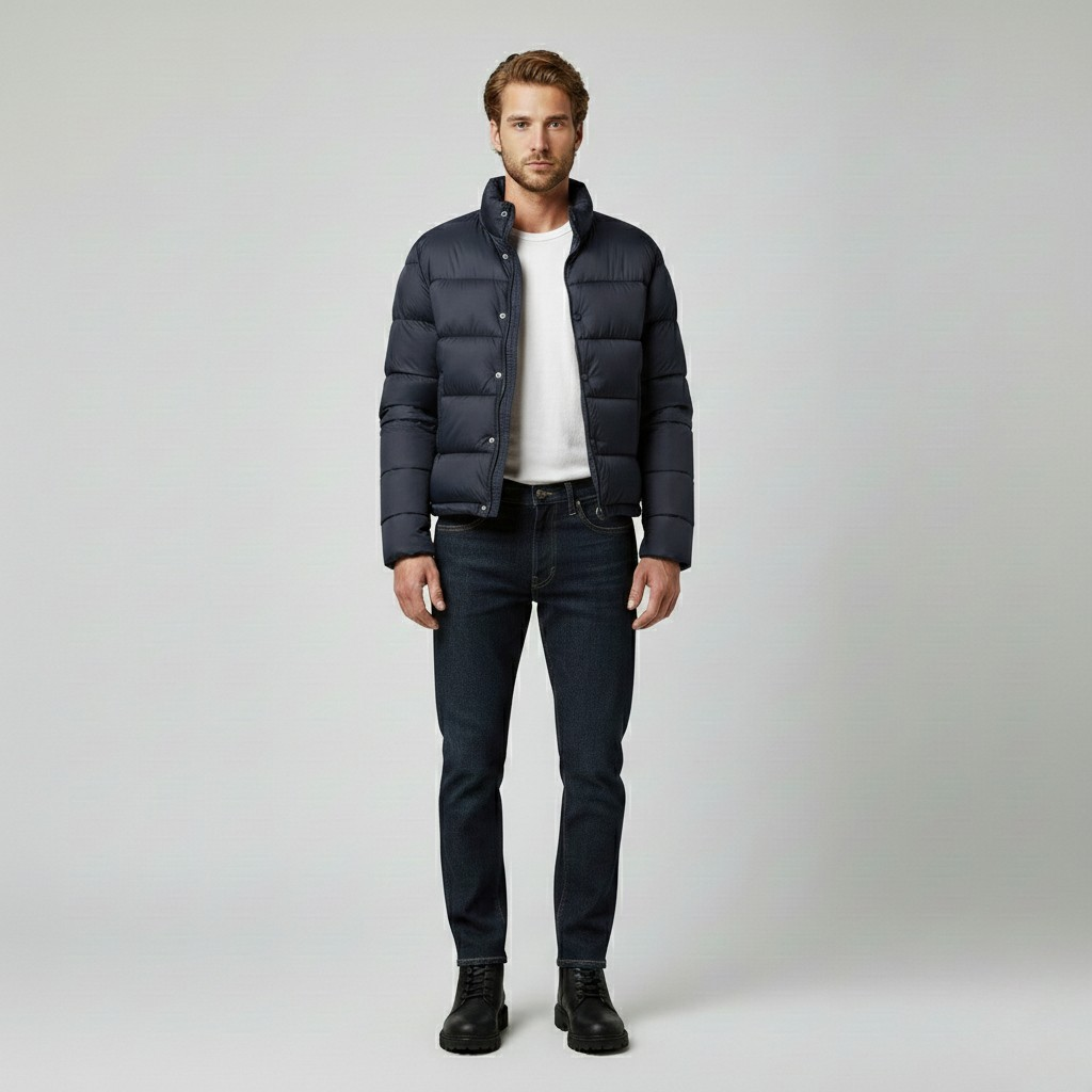 Men's Snap-Front Puffer Jacket