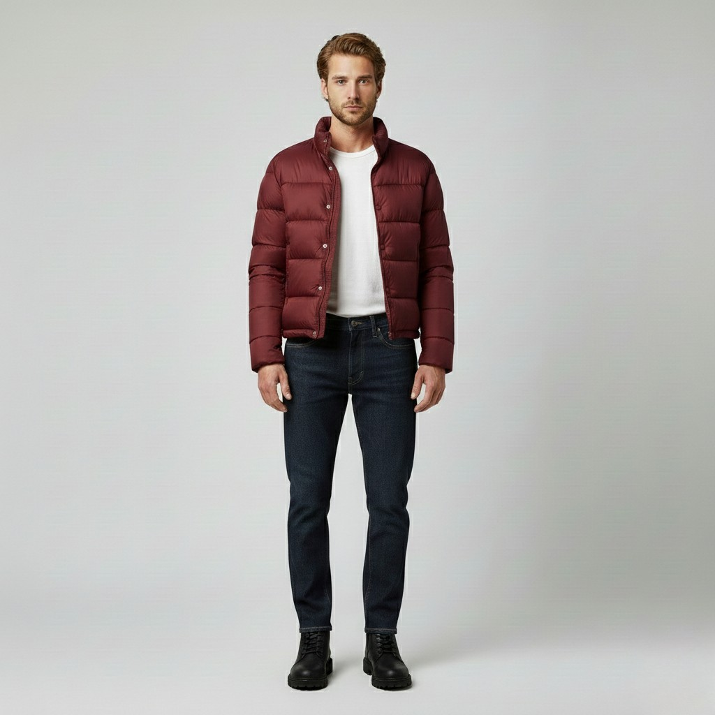 Men's Snap-Front Puffer Jacket