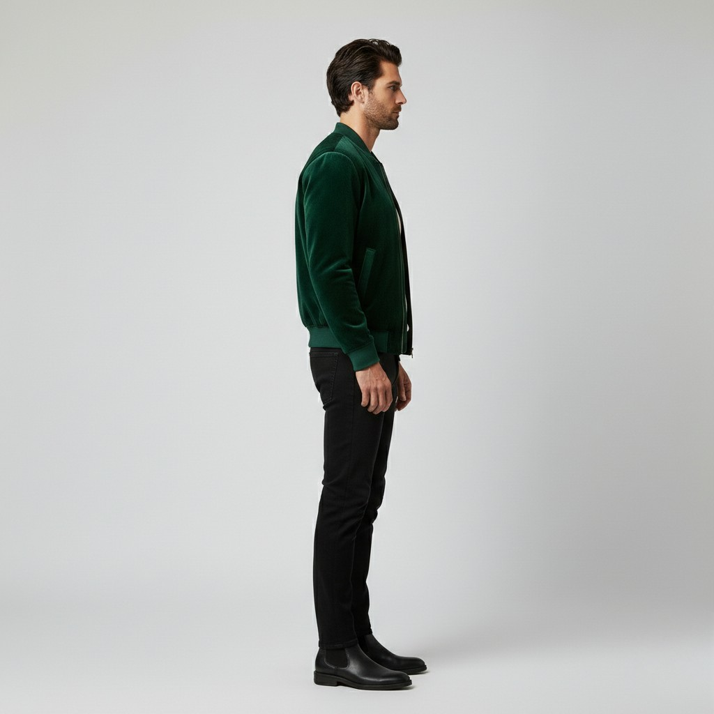 Men's Suede Bomber Jacket
