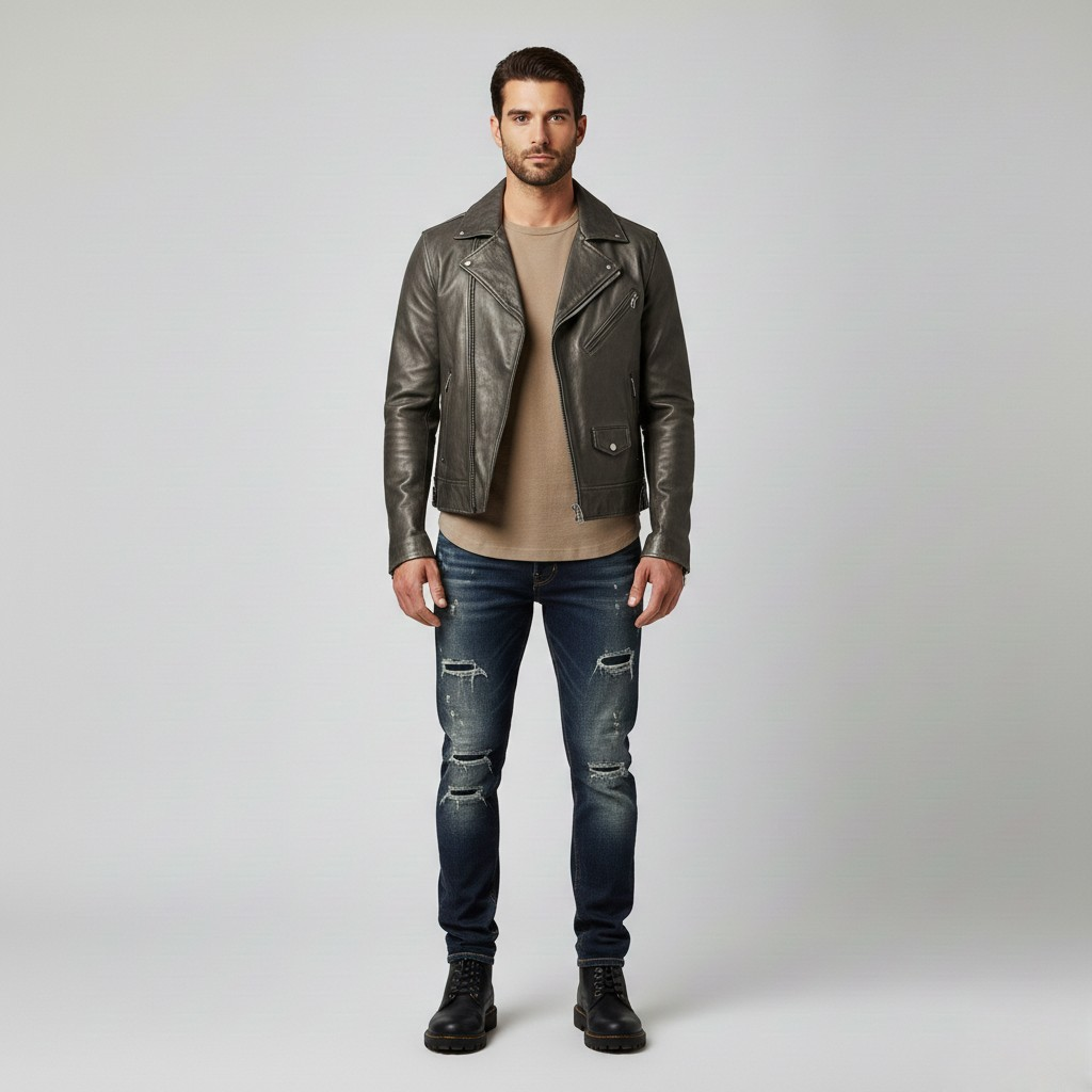 Men's Asymmetric Moto Jacket