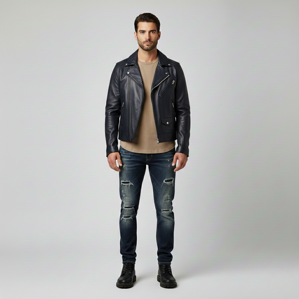 Men's Asymmetric Moto Jacket
