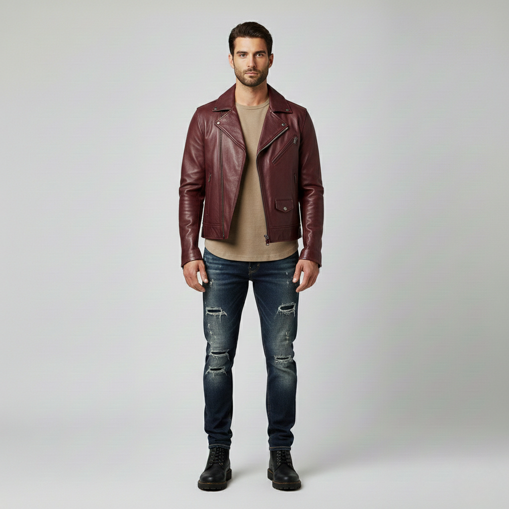 Men's Asymmetric Moto Jacket