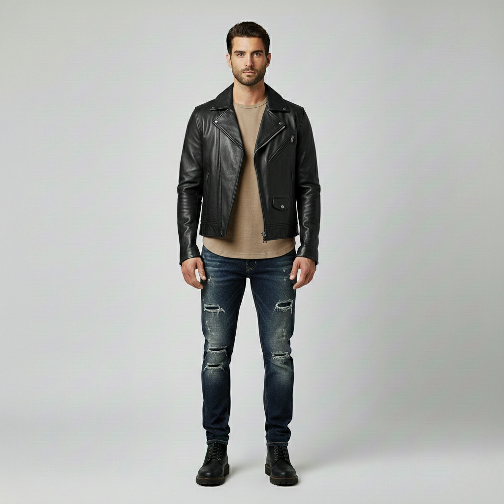 Men's Asymmetric Moto Jacket