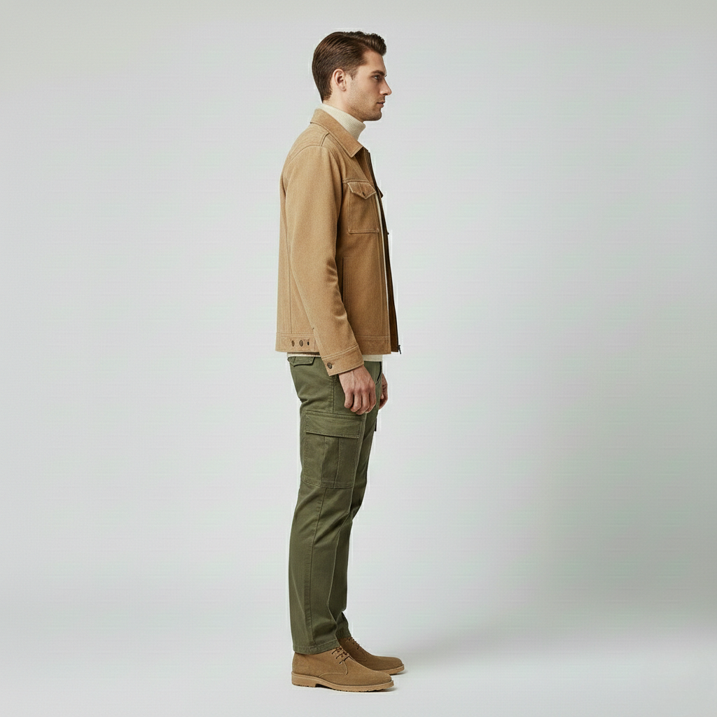 Men's Suede-Look Utility Jacket