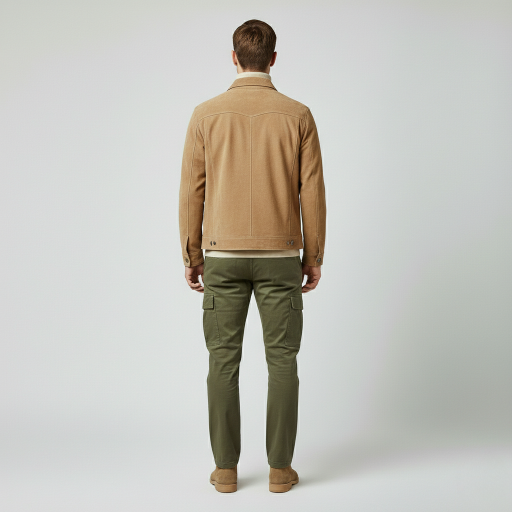 Men's Suede-Look Utility Jacket