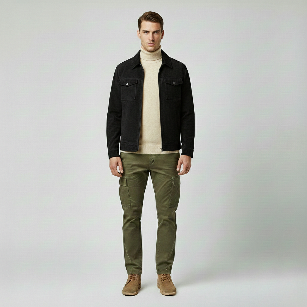 Men's Suede-Look Utility Jacket