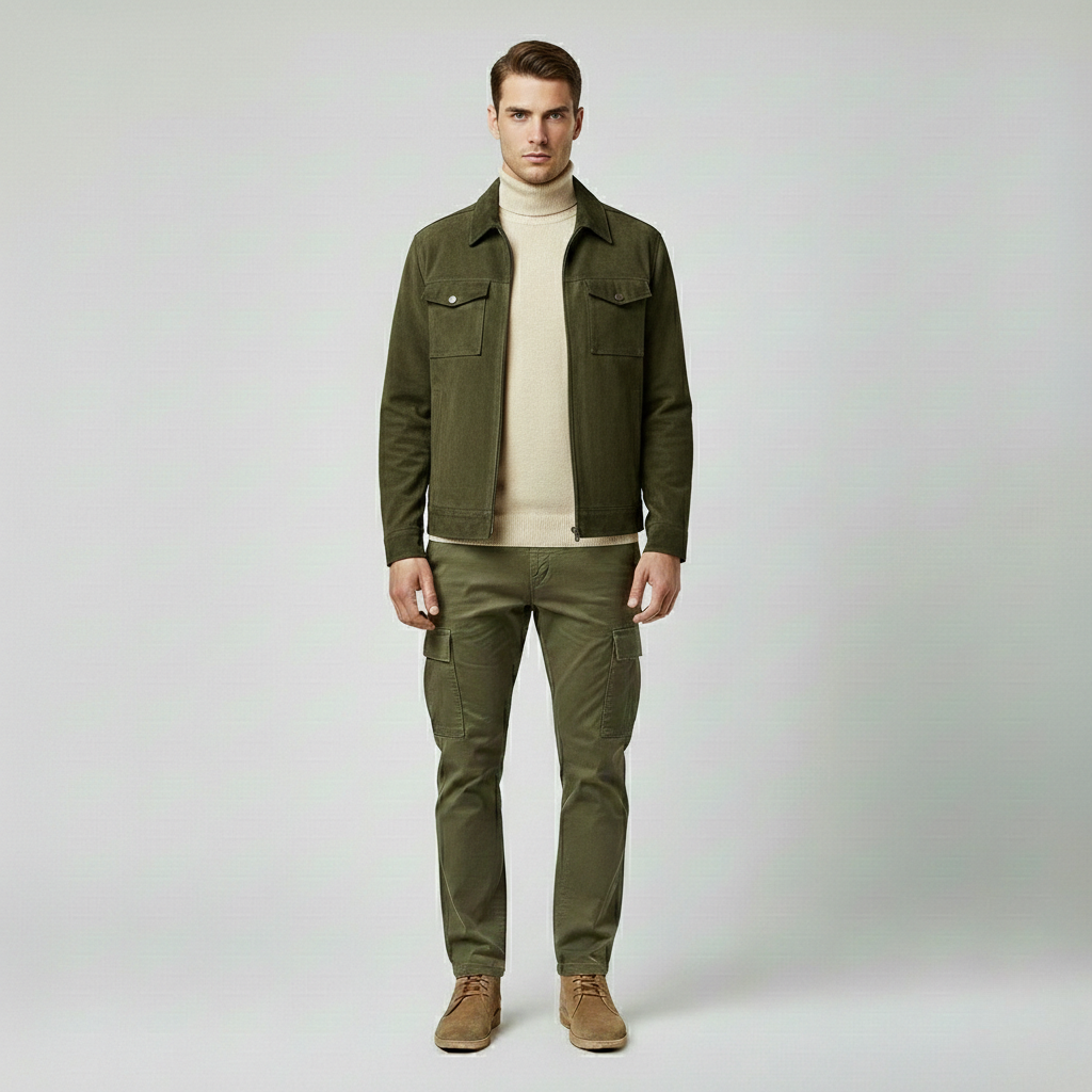 Men's Suede-Look Utility Jacket
