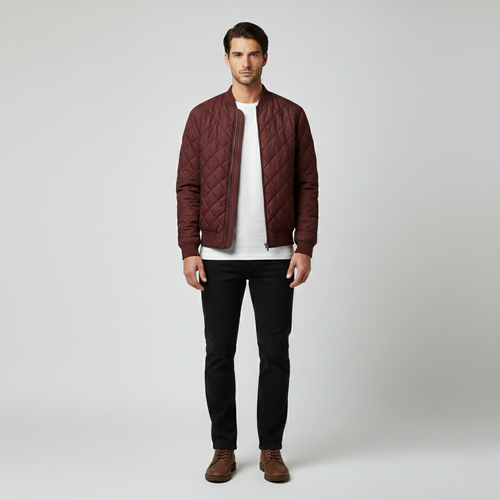 Men's Diamond-Quilted Bomber Jacket