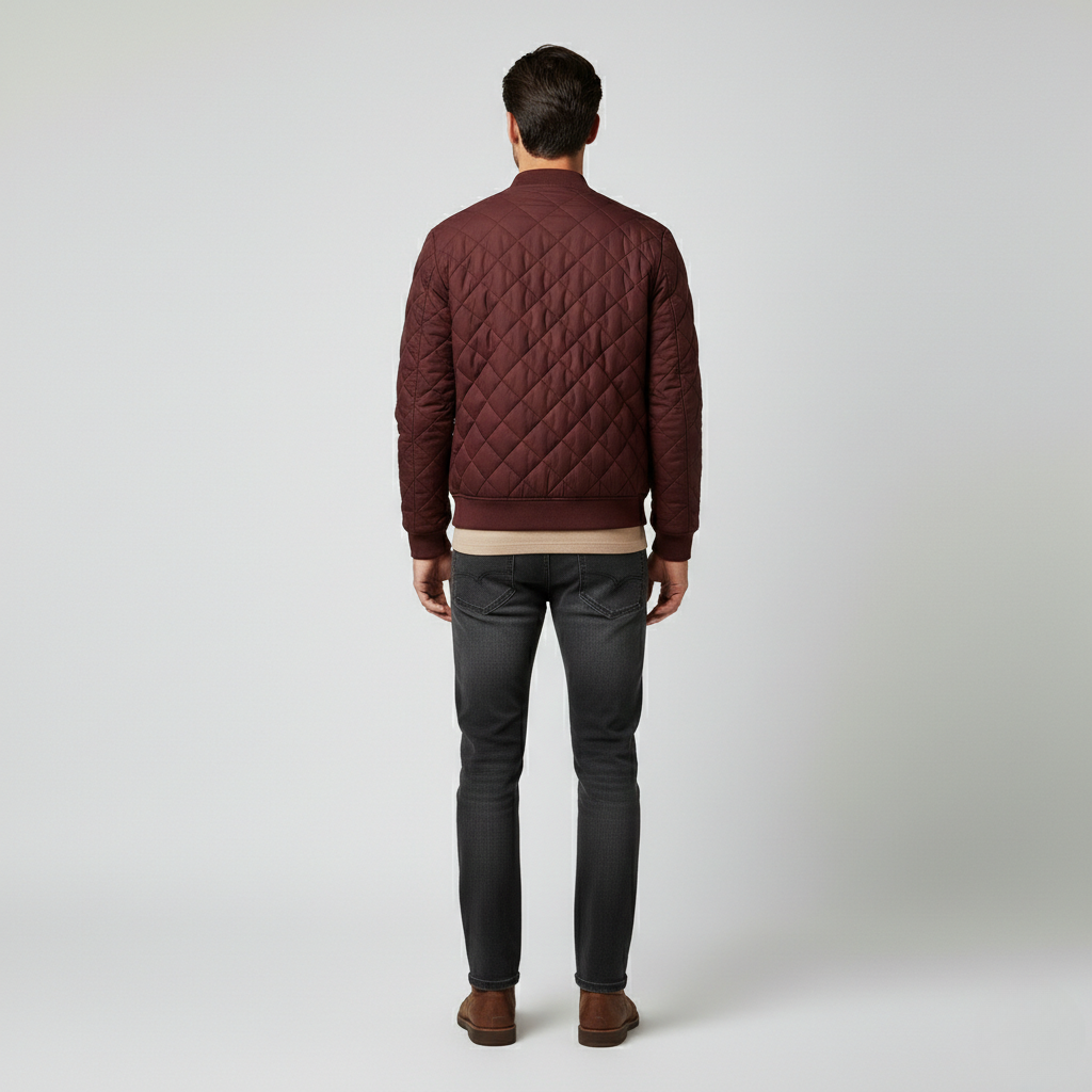 Men's Diamond-Quilted Bomber Jacket