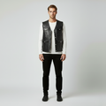Men's Leather Utility Vest