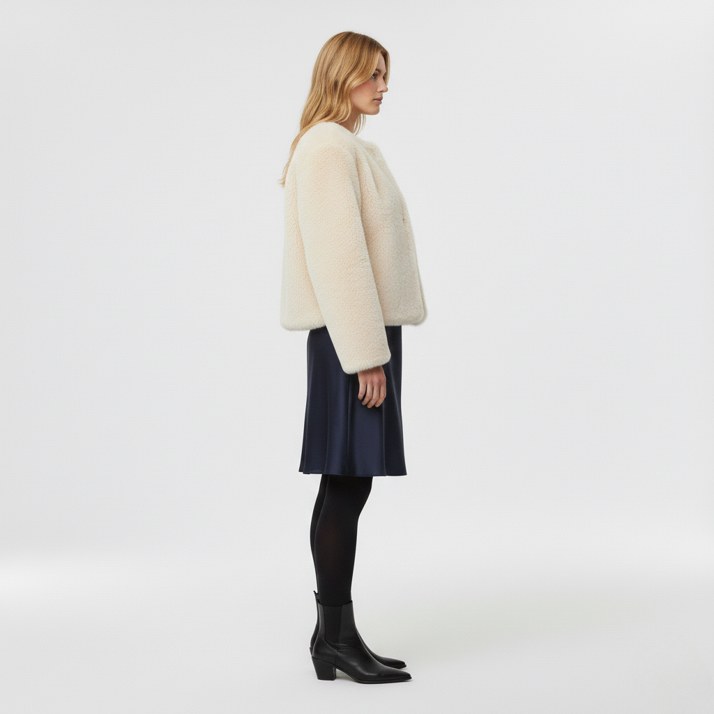 Women's Cropped Faux Fur Jacket