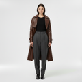 Women's Long Leather Coat